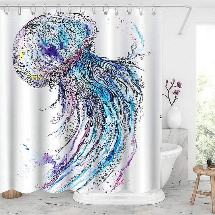 Dancing Jellyfish Shower Curtains-BlingPainting-Customized Products Make Great Gifts