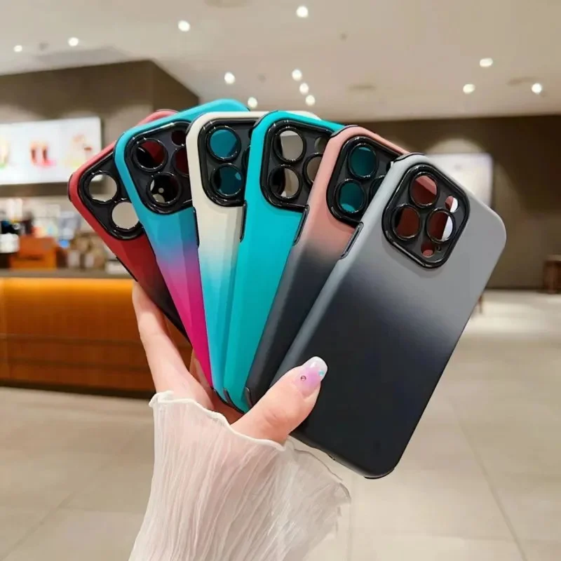 Thickened Corners Gradient Silicone Hard Shockproof Phone Case For iPhone  Iwannacase - Premium Phone Cases & Accessories