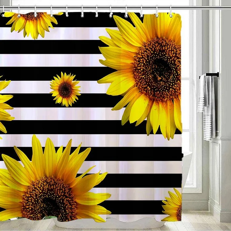 [BLINGPAINTING] Sunflower Shower Curtains-BlingPainting-Customized Products Make Great Gifts