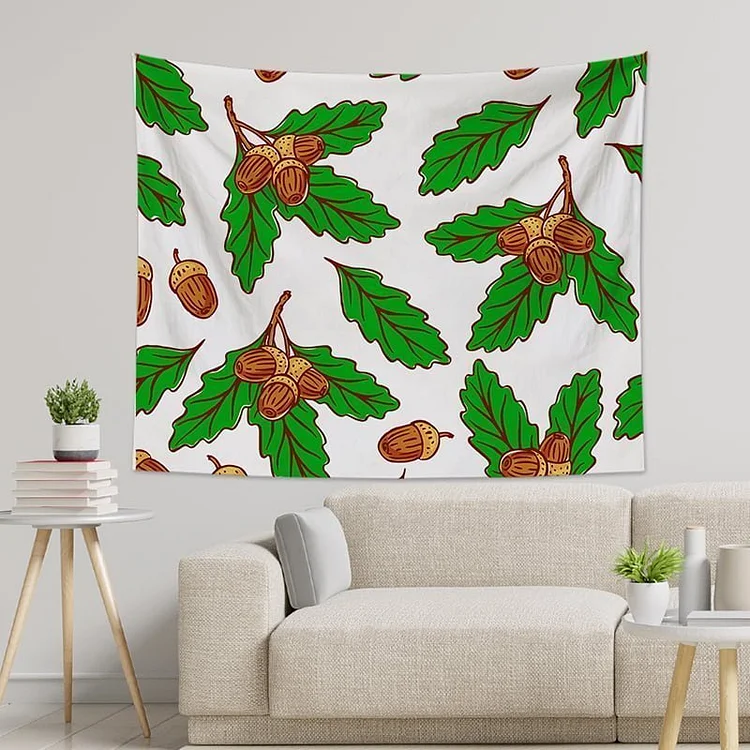 Olive Branch With Pine Cones Tapestry Wall Hanging-BlingPainting-Customized Products Make Great Gifts