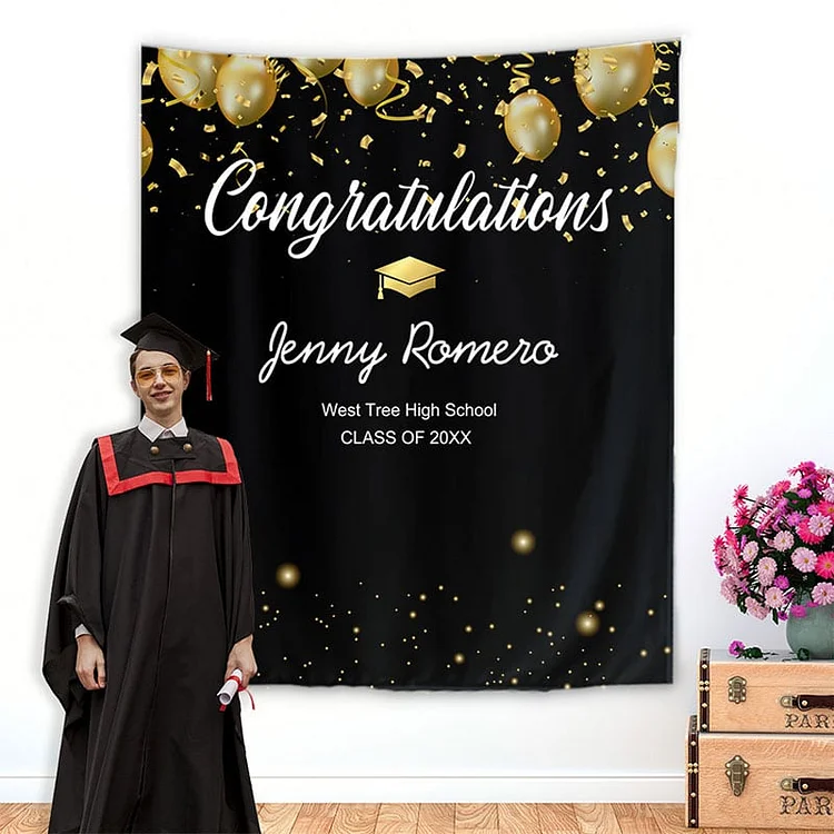 Personalized Graduation Party Photo Backdrop B-BlingPainting-Customized Products Make Great Gifts