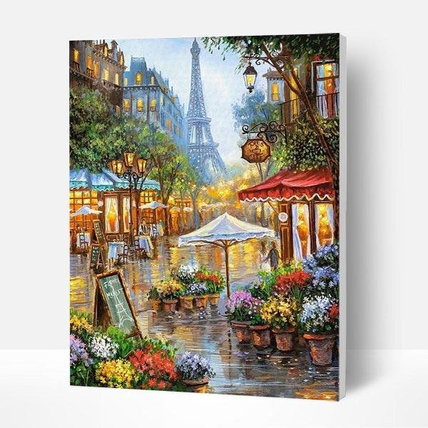 Paint by Numbers Kit -  Paris Commercial Street-BlingPainting-Customized Products Make Great Gifts