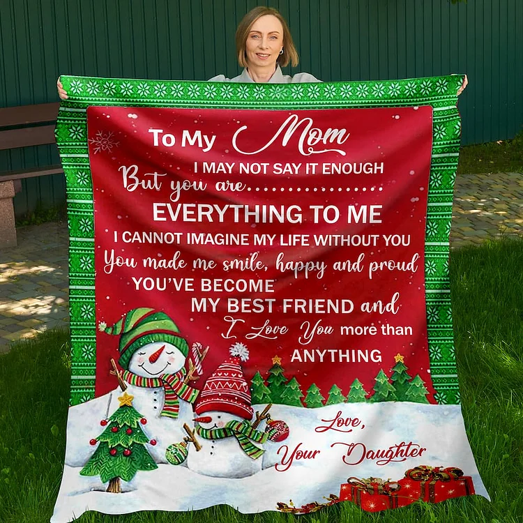 To My Mom Snowman Blanket Christmas Gift for Mom-BlingPainting-Customized Products Make Great Gifts