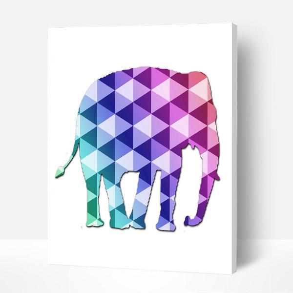 Paint by Numbers Kit for Kids- Mirror Elephant - Affordable Gifts-BlingPainting-Customized Products Make Great Gifts