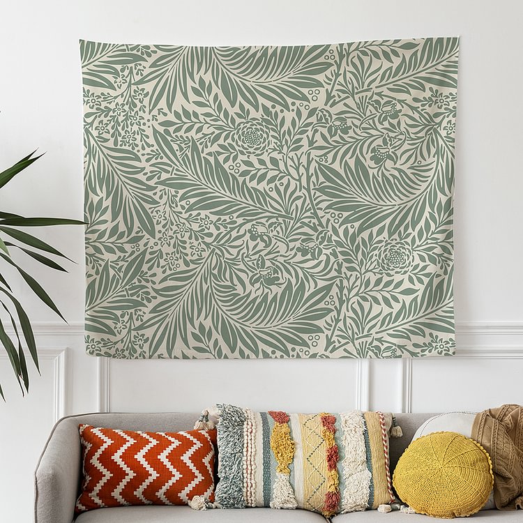 Botanical Leaves Tapestry Wall Hanging-BlingPainting-Customized Products Make Great Gifts