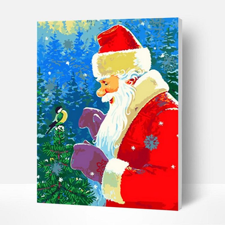 Christmas Paint by Numbers Kit - Santa Claus and Bird, Top10 Gifts-BlingPainting-Customized Products Make Great Gifts