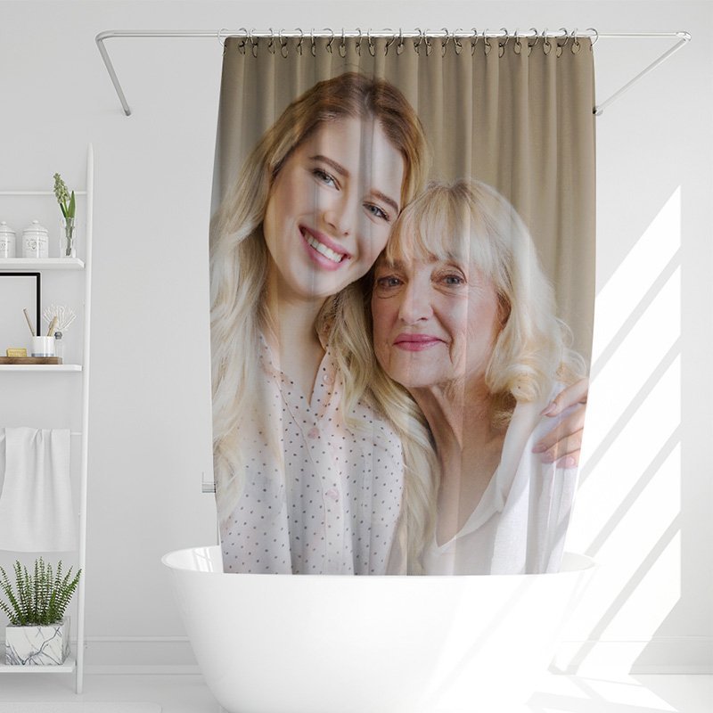 Custom Photo Waterproof Shower Curtain To Mom With 12 Hooks - Thoughtful Gifts-BlingPainting-Customized Products Make Great Gifts