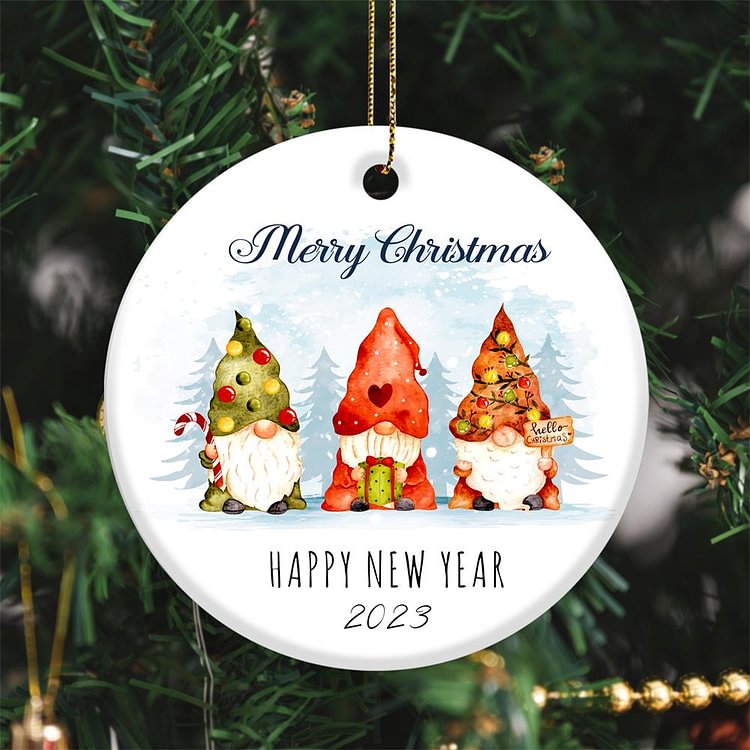  2023 New Year Christmas elves Christmas Ornaments-BlingPainting-Customized Products Make Great Gifts