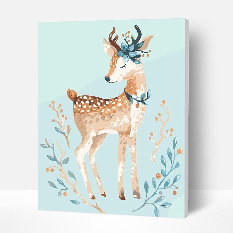 Paint by Numbers Kit - Little Deer Baby, Cute Gifts-BlingPainting-Customized Products Make Great Gifts