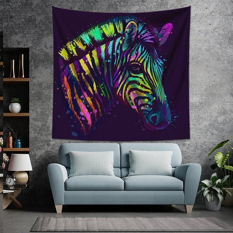 Colorful Zebra Tapestry Wall Hanging-BlingPainting-Customized Products Make Great Gifts