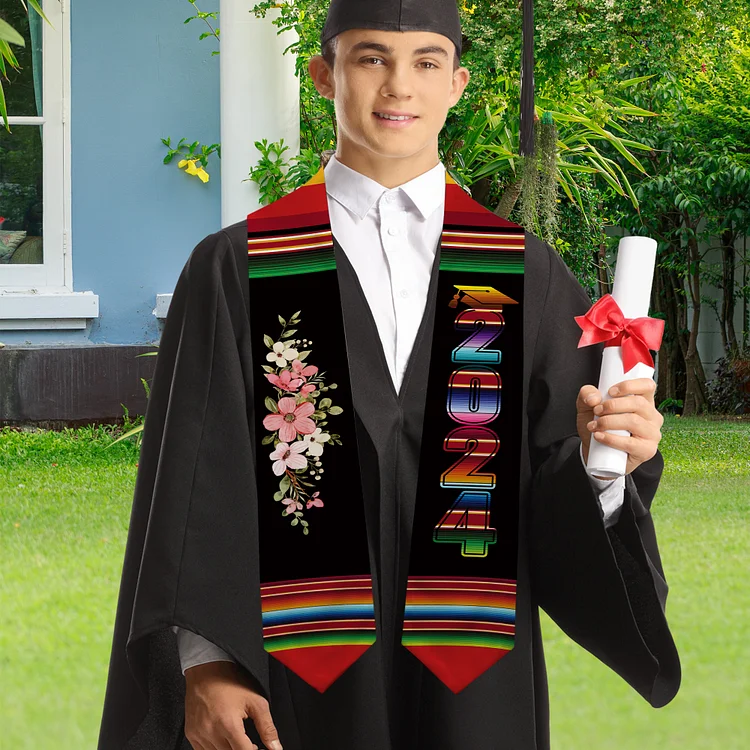 Personalized College Graduation Stole, Featuring High School Mascots And College Colors-BlingPainting-Customized Products Make Great Gifts