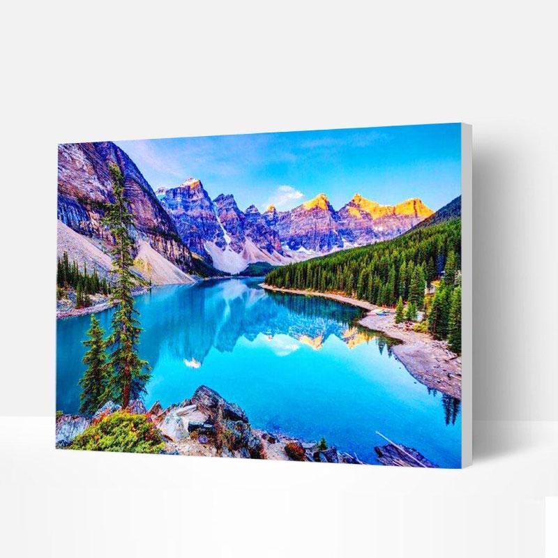 Paint by Numbers Kit -  Sunrise At Moraine Lake-BlingPainting-Customized Products Make Great Gifts