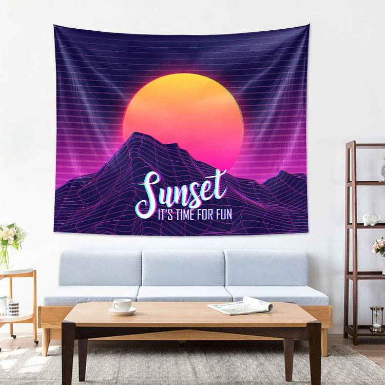 Sunset Mountain Tapestry Wall Hanging-BlingPainting-Customized Products Make Great Gifts