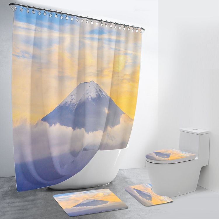 Mount Fuji Snow Scene 4Pcs Bathroom Set-BlingPainting-Customized Products Make Great Gifts