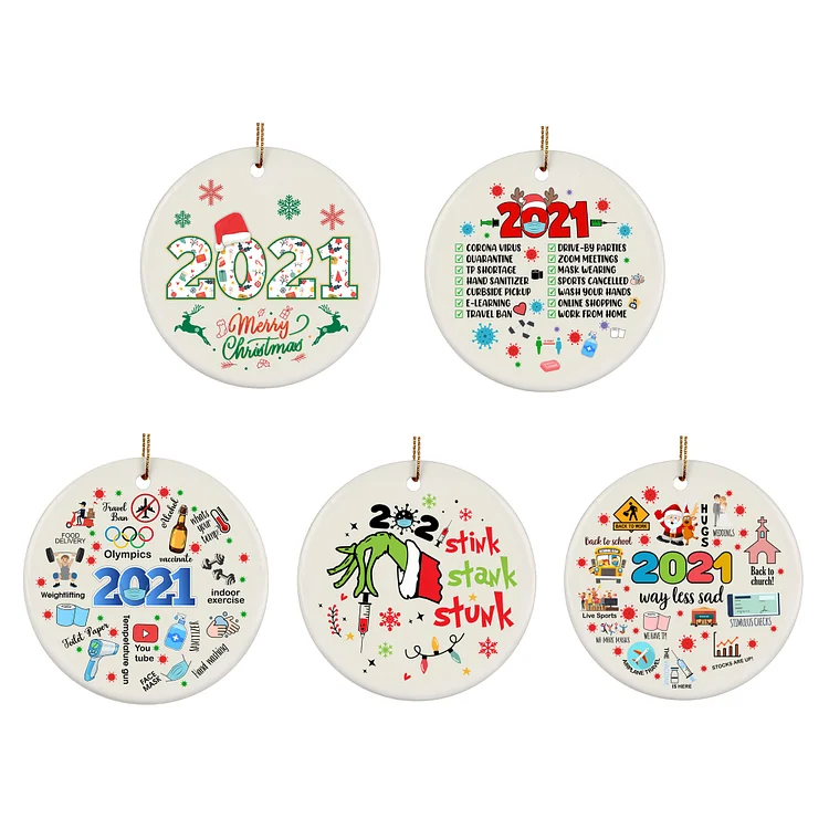 5pcs Christmas Ornament - Creative Gift-BlingPainting-Customized Products Make Great Gifts