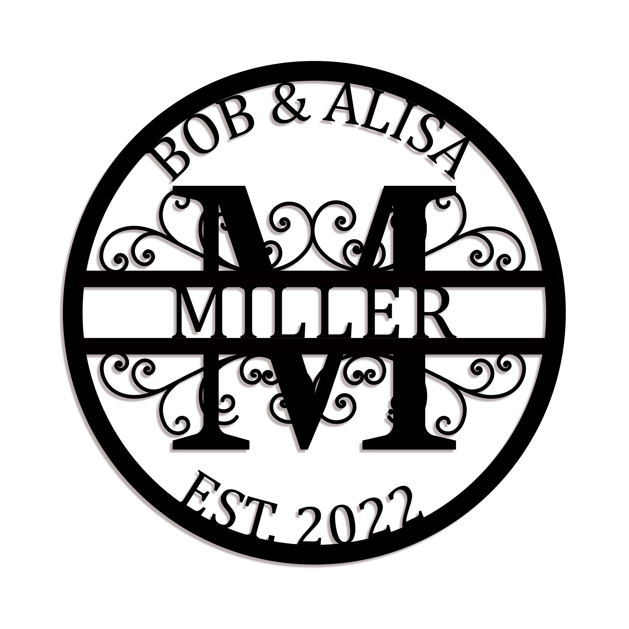 Personalized Family Name Sign Split Letter Monogram Metal Sign - Best Gift 2022-BlingPainting-Customized Products Make Great Gifts