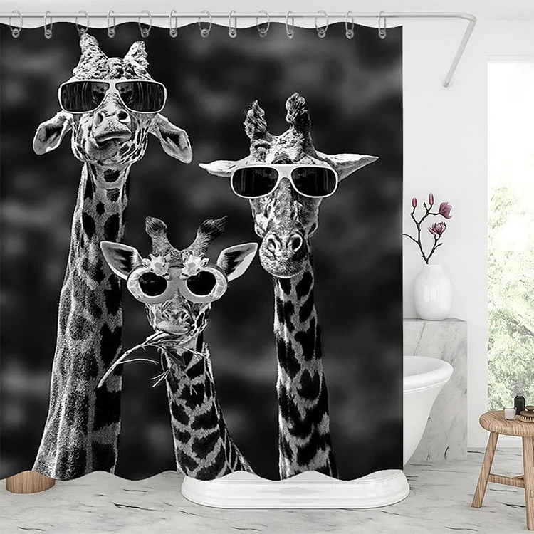 Funny Giraffe Shower Curtains-BlingPainting-Customized Products Make Great Gifts