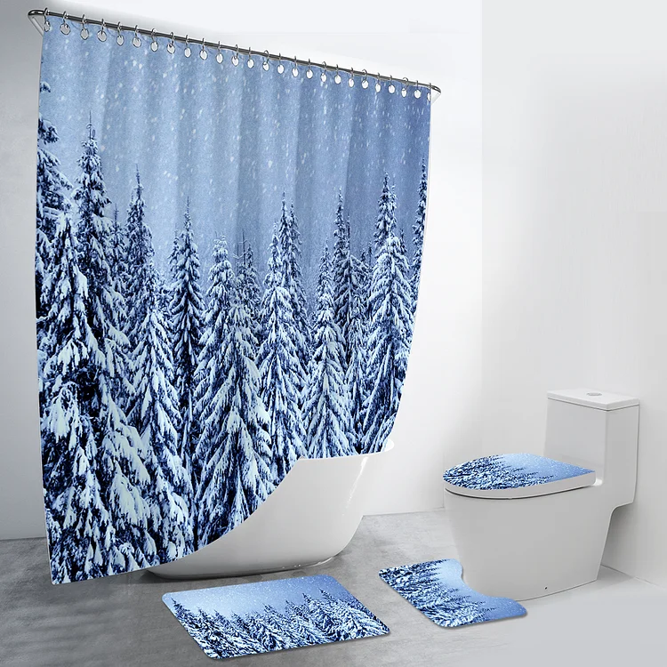 Beautiful Snow Forest 4Pcs Bathroom Set-BlingPainting-Customized Products Make Great Gifts