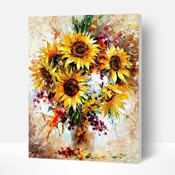 Paint by Numbers Kit - Sunflowers Vase-BlingPainting-Customized Products Make Great Gifts