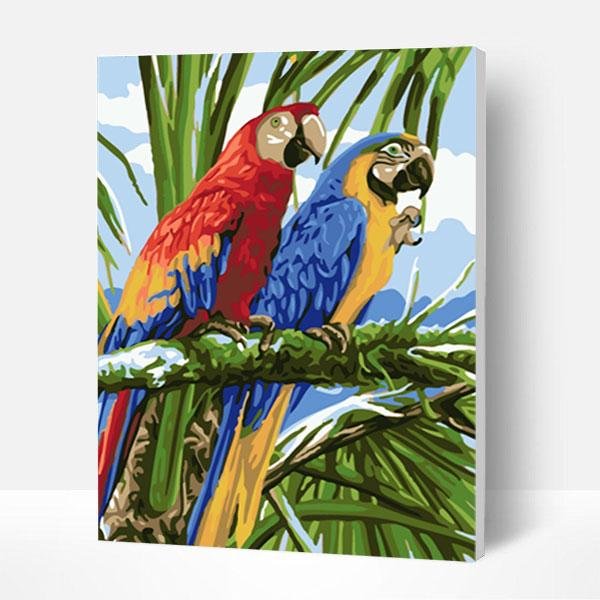 Paint by Numbers Kit - Two Parrots-BlingPainting-Customized Products Make Great Gifts
