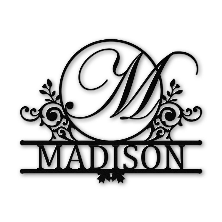 Personalized Name Split Monogram Metal Sign For Home Decor-BlingPainting-Customized Products Make Great Gifts