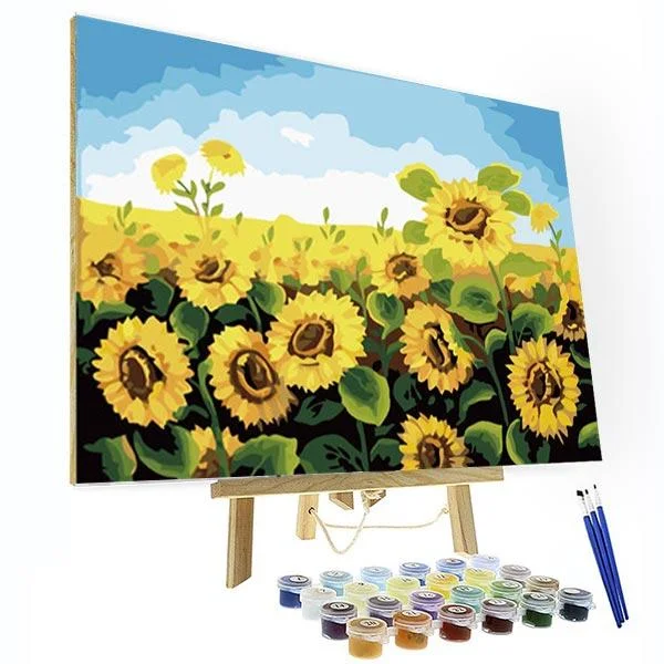 Paint by Numbers Kit - Sunflower Field-BlingPainting-Customized Products Make Great Gifts