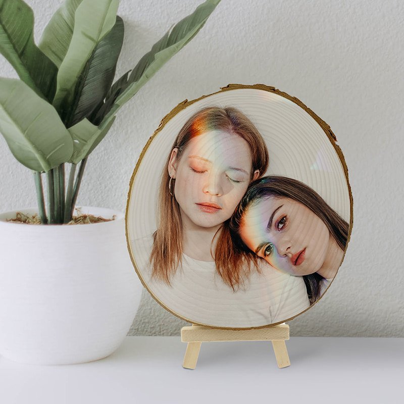 Custom Natural Wood Photo Plaque - Photo Gifts-BlingPainting-Customized Products Make Great Gifts