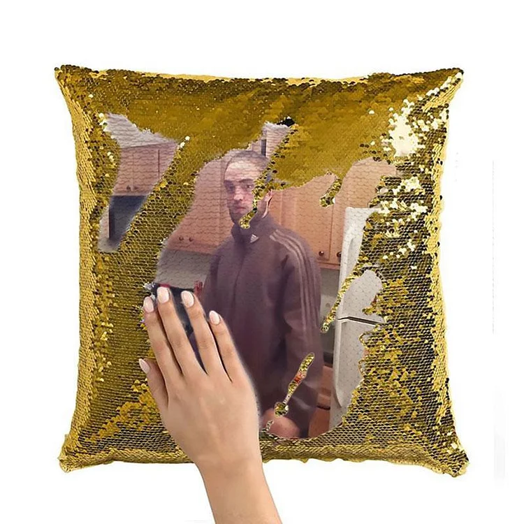 Robert Pattinson Sequin Throw Pillow