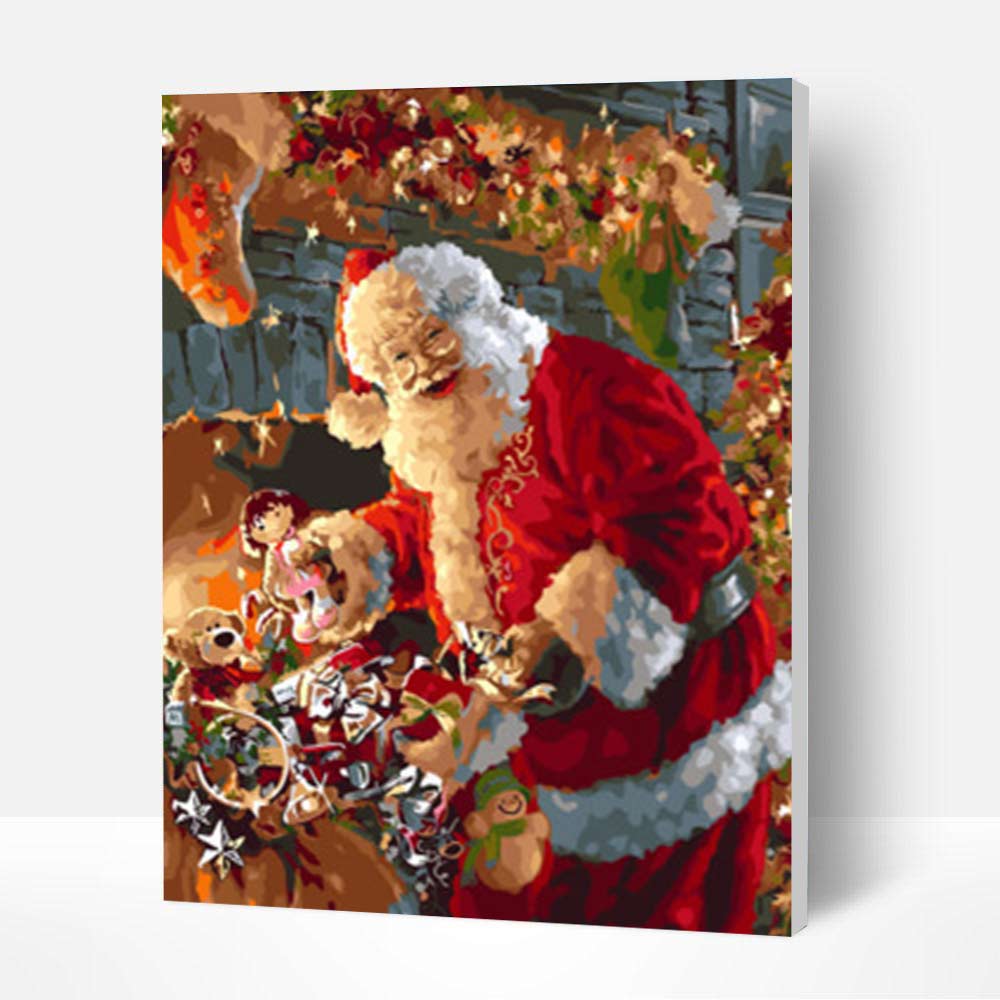 Paint by Numbers Kit -  Santa and Elf - Unique Gifts for Her/Him-BlingPainting-Customized Products Make Great Gifts