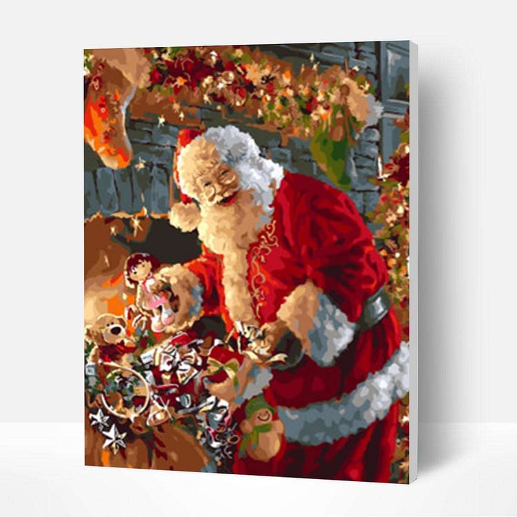 Paint by Numbers Kit -  Santa and Elf - Unique Gifts for Her/Him-BlingPainting-Customized Products Make Great Gifts