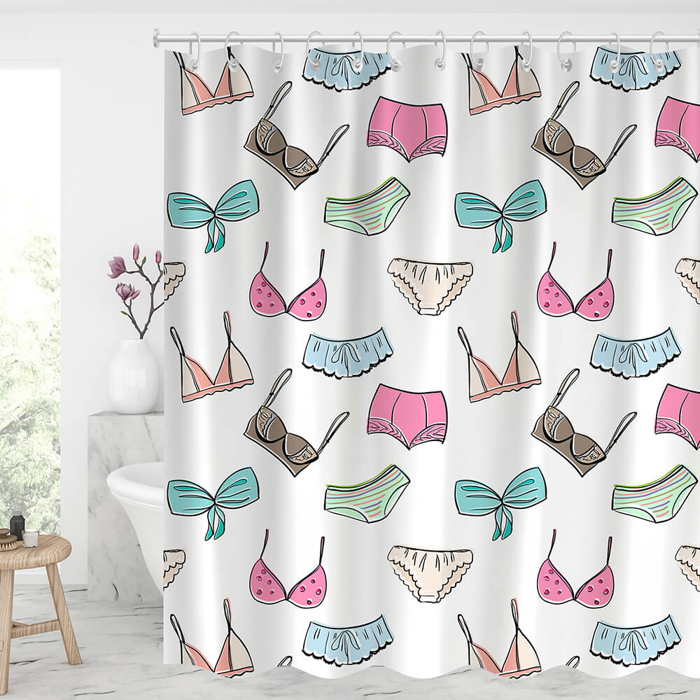 Beach Bikini Waterproof Shower Curtains With 12 Hooks-BlingPainting-Customized Products Make Great Gifts