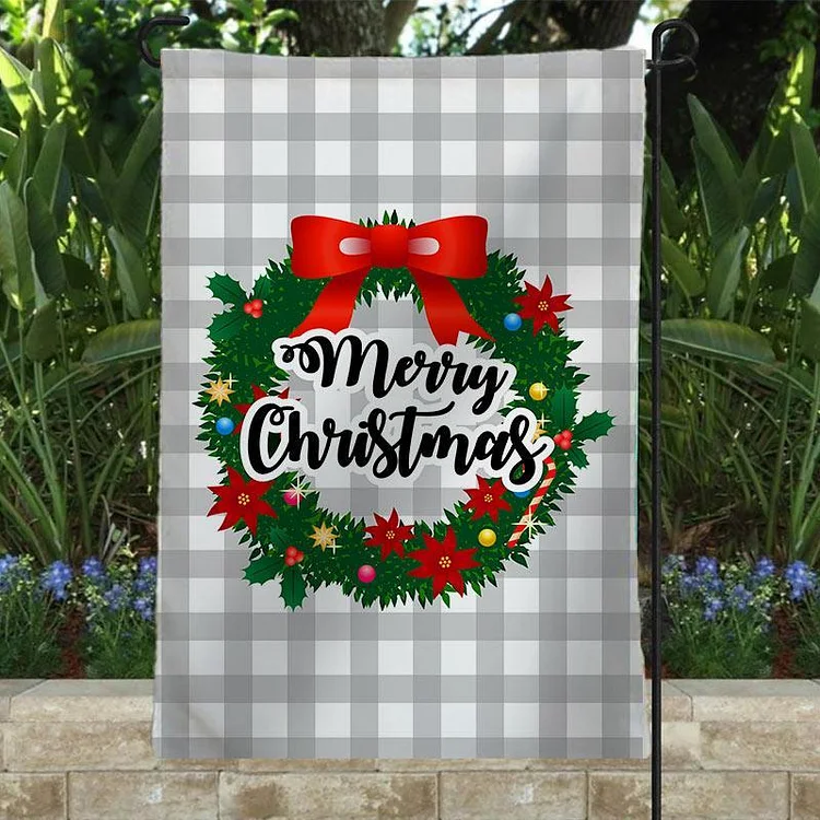 Christmas Wreath Garden Flag/House Flag - Good Gifts Decor 2022-BlingPainting-Customized Products Make Great Gifts