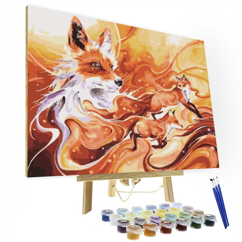 Paint by Numbers Kit - Three Foxes-BlingPainting-Customized Products Make Great Gifts