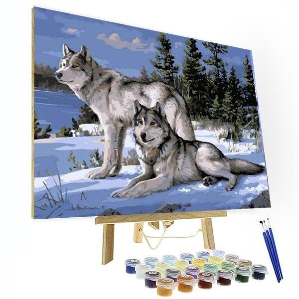 Paint by Number Kit   -- Snow Wolf-BlingPainting-Customized Products Make Great Gifts