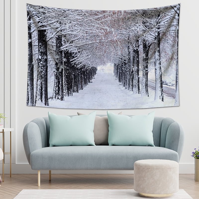 Snow Scence Tapestry Wall Hanging-BlingPainting-Customized Products Make Great Gifts