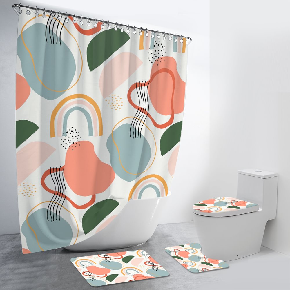 Abstract Shape 4Pcs Bathroom Set-BlingPainting-Customized Products Make Great Gifts