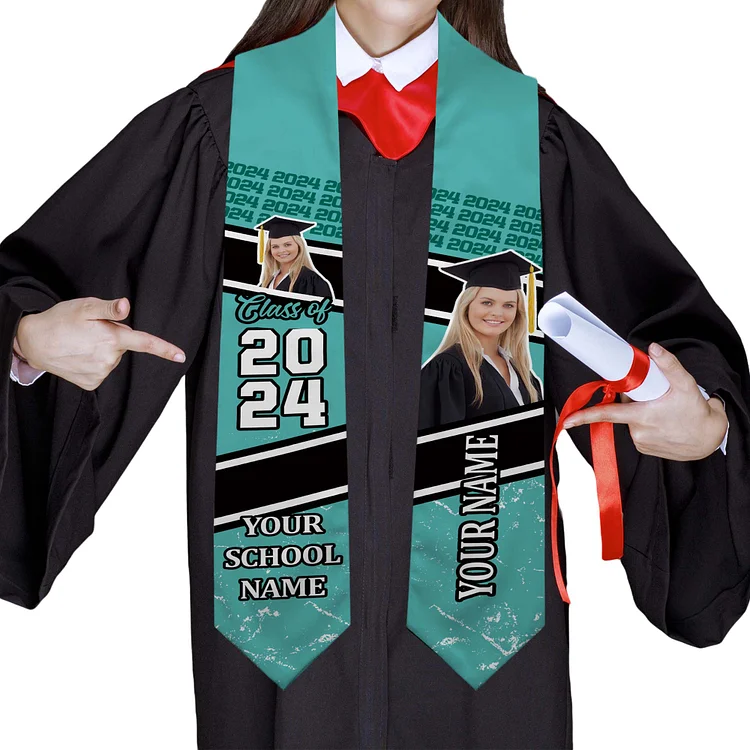 High School-Inspired Personalized College Graduation Stole-BlingPainting-Customized Products Make Great Gifts