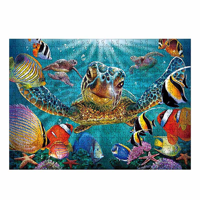 Colorful Sea Turtle Jigsaw Puzzle For Adults 1000 Pieces - Memorial Gifts-BlingPainting-Customized Products Make Great Gifts