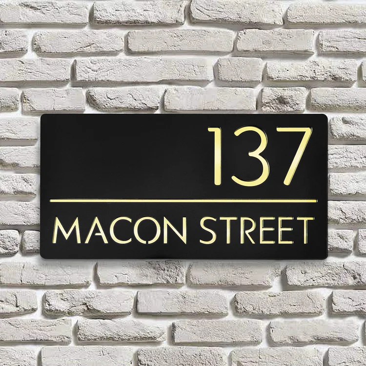 Personalised Modern House Number Sign | Modern House Numbers | Modern Address Sign with Street Name | Personalized Modern Contemporary Floating Address Sign-BlingPainting-Customized Products Make Great Gifts
