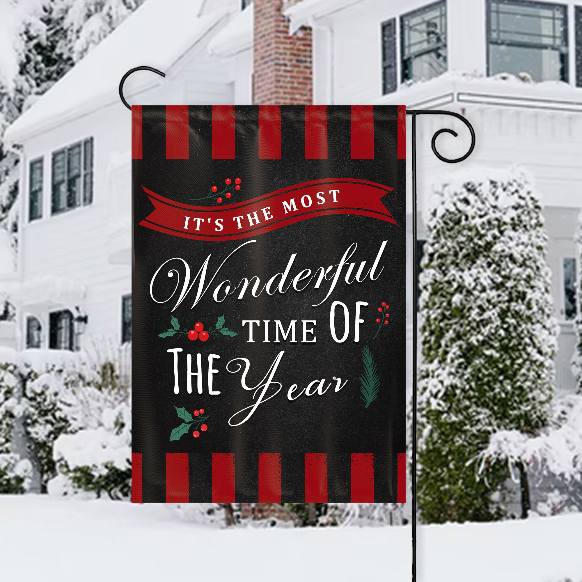 Christmas Garden Flag/House Flags Double-Sided Burlap for Garden Home Decor - Wonderful Time of The Year-BlingPainting-Customized Products Make Great Gifts