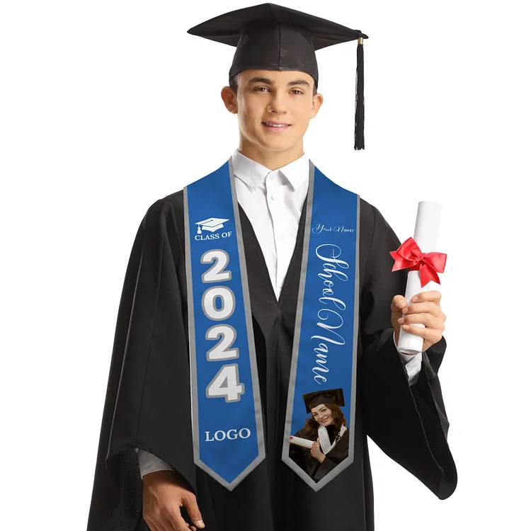 College Graduation Stole, Reflecting High School Pride and College Ambition-BlingPainting-Customized Products Make Great Gifts
