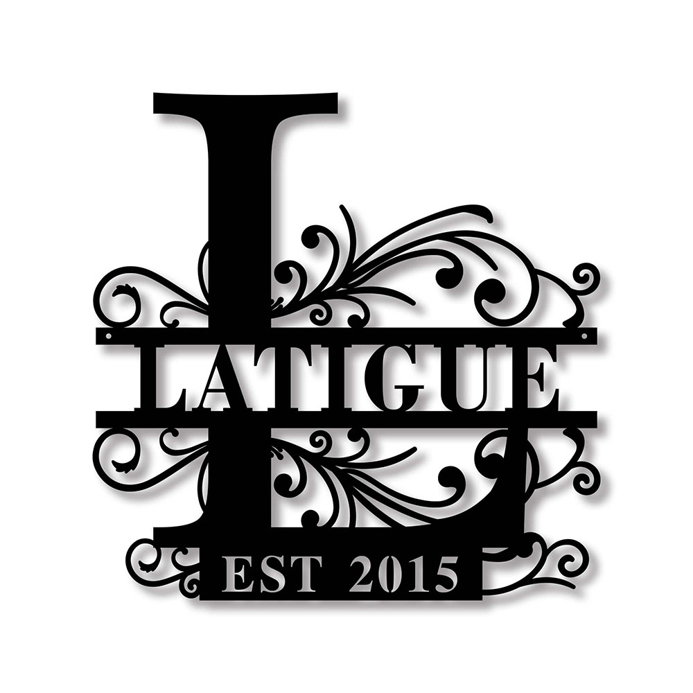 Split Letter Family Name Customizable Monogram Metal Wall Art for Home Decor - Creative Gifts-BlingPainting-Customized Products Make Great Gifts