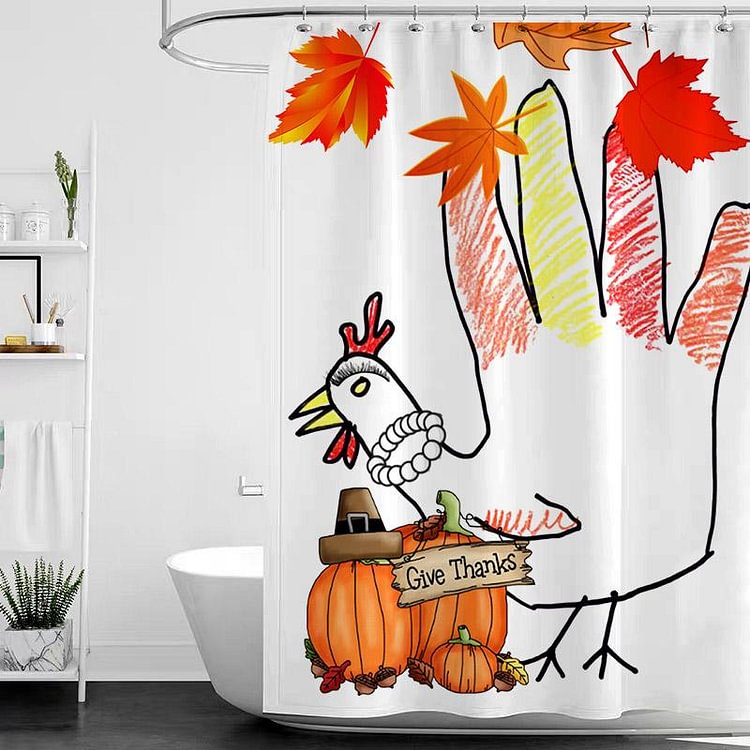 Thanksgiving Shower Curtain H-BlingPainting-Customized Products Make Great Gifts