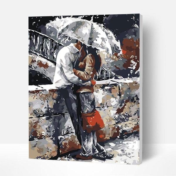 Paint by Numbers Kit -Hugging in The Rain-BlingPainting-Customized Products Make Great Gifts