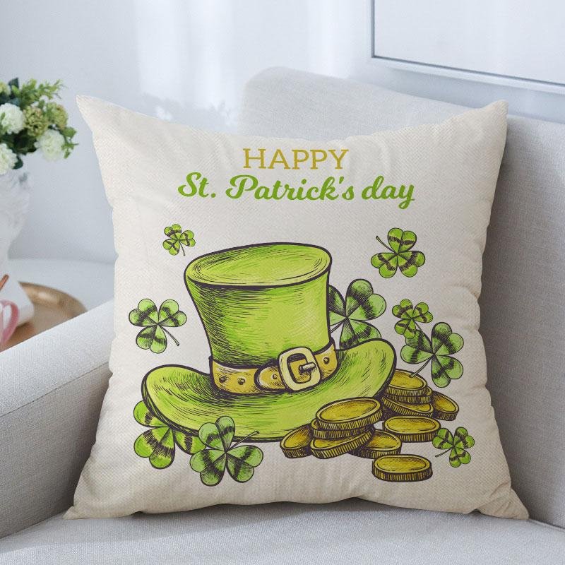St. Patrick's Day Green Shamrock Throw Pillow D-BlingPainting-Customized Products Make Great Gifts