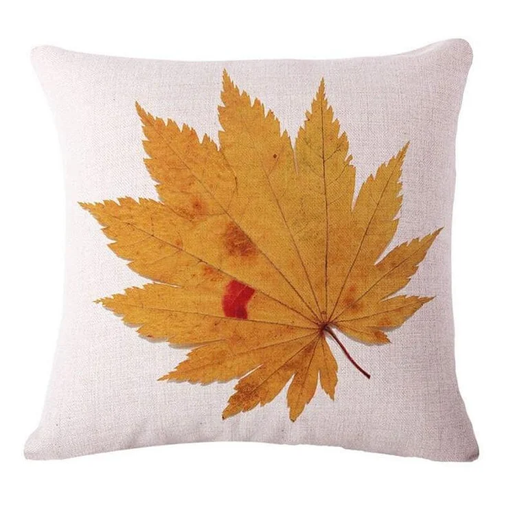 Fall Decor Linen Maple Leaf Throw Pillow C-BlingPainting-Customized Products Make Great Gifts