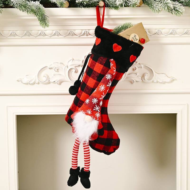 Christmas Decor Buffalo Plaid Stocking - Unique Gifts for Her/Him-BlingPainting-Customized Products Make Great Gifts