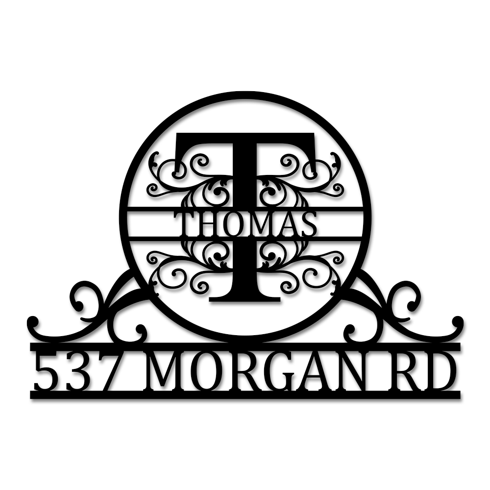 Personalized Name Monogram Metal House Numbers Address Sign-BlingPainting-Customized Products Make Great Gifts