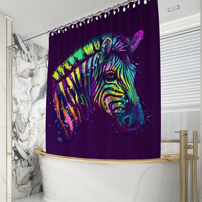 Colorful Zebra Shower Curtains-BlingPainting-Customized Products Make Great Gifts