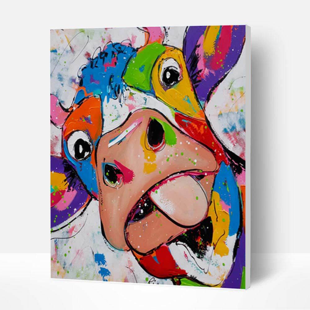 Paint by Numbers Kit - Funny Cow - Best Gifts for Her/Him-BlingPainting-Customized Products Make Great Gifts